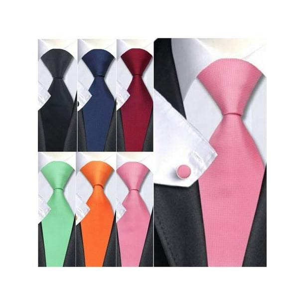 MENS Casual & Formal Quality Plain SILK TIE ~ Solid Colour Ties ~ 4" 10 cms 